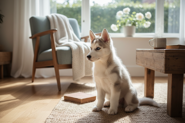 Hund orientiert sich aufmerksam im Alltag – wiederkehrende Erfahrungen und ruhige Abläufe beeinflussen Lernen und Verhalten langfristig