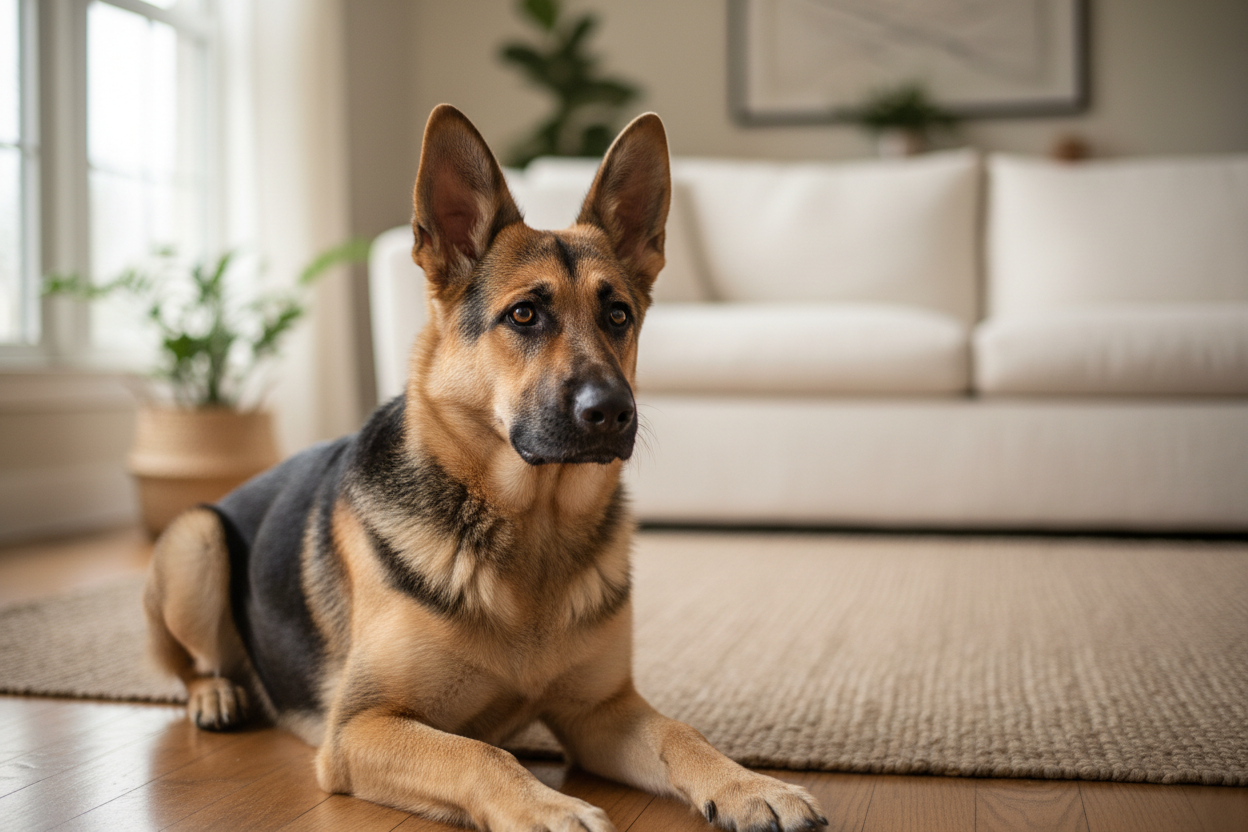 Hund blickt aufmerksam zu seinem Menschen – Hunde nehmen Veränderungen in Körpersprache, Stimmung und Verhalten besonders sensibel wahr.