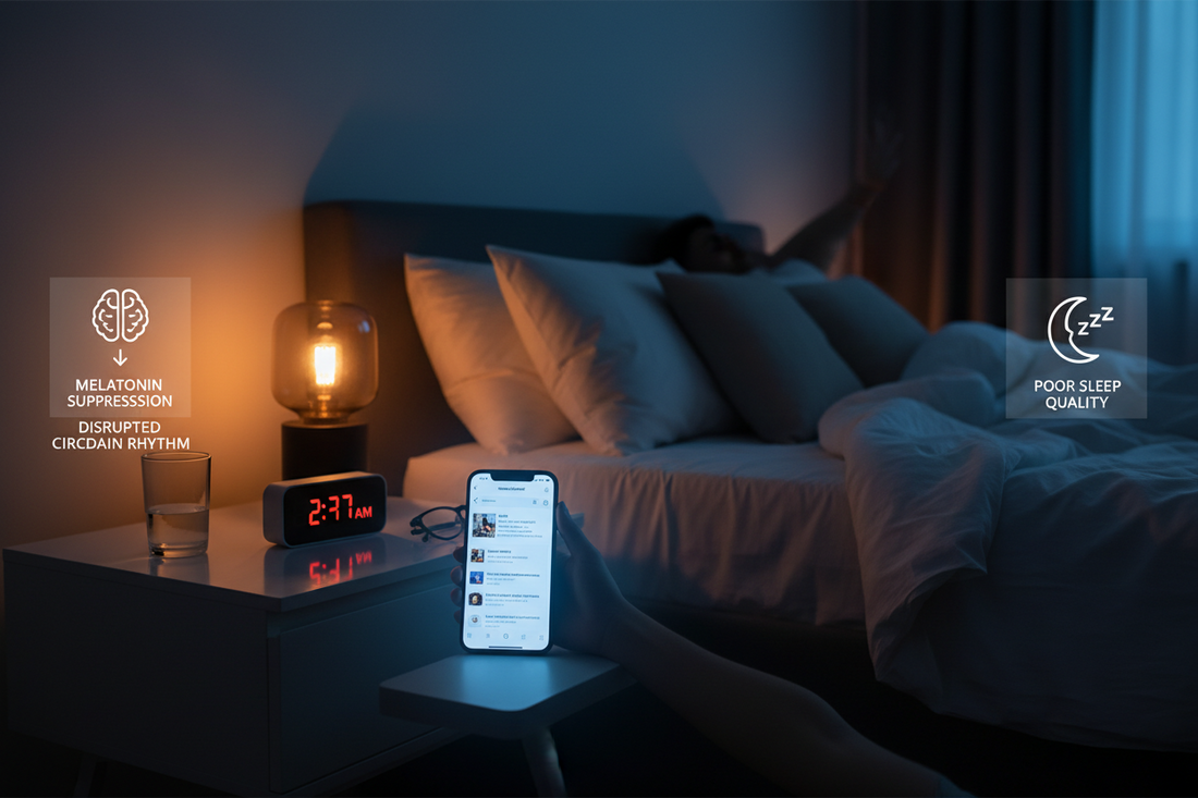 Digitale Geräte am Abend können den Schlaf beeinflussen und die Erholung erschweren – Artikel im FitStart Health Ratgeber.
