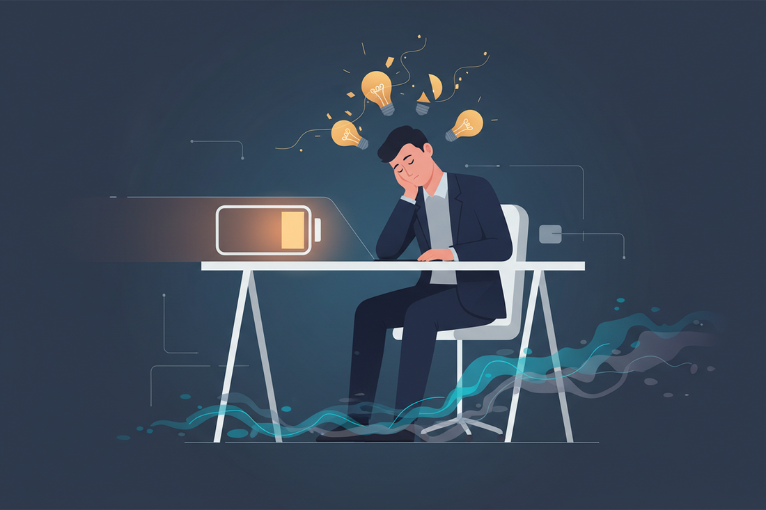 Mentale Belastung im modernen Alltag kann Energie kosten – Artikel im FitStart Health Ratgeber.