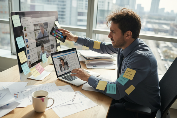 Multitasking im digitalen Arbeitsalltag führt oft zu weniger Fokus und mehr mentaler Belastung